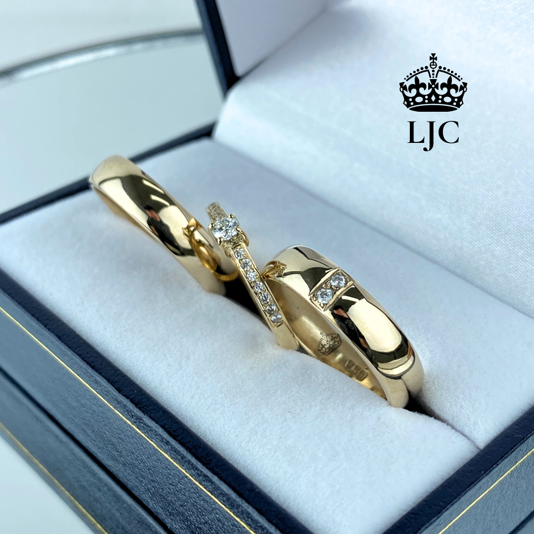 Anillo de matrimonio "Trilogía Bilbao + Pave clásico"