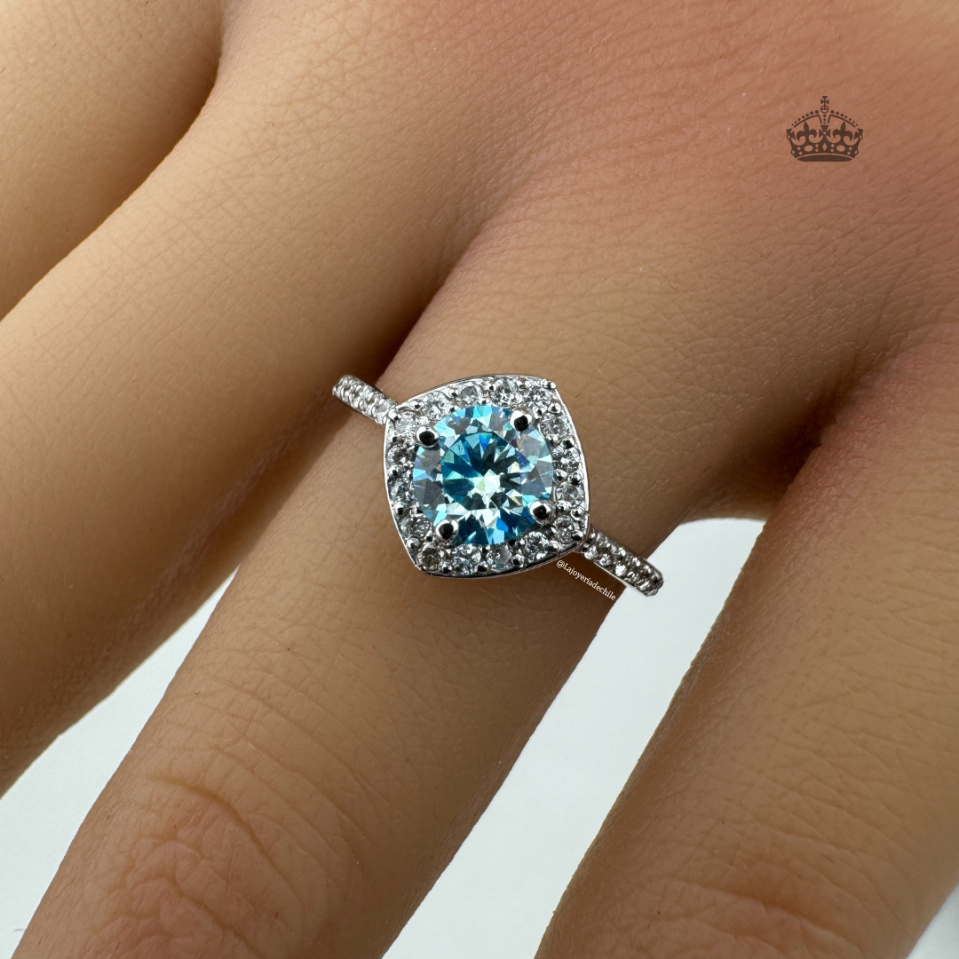 Anillo de compromiso "Dublín - Piedras de colores"