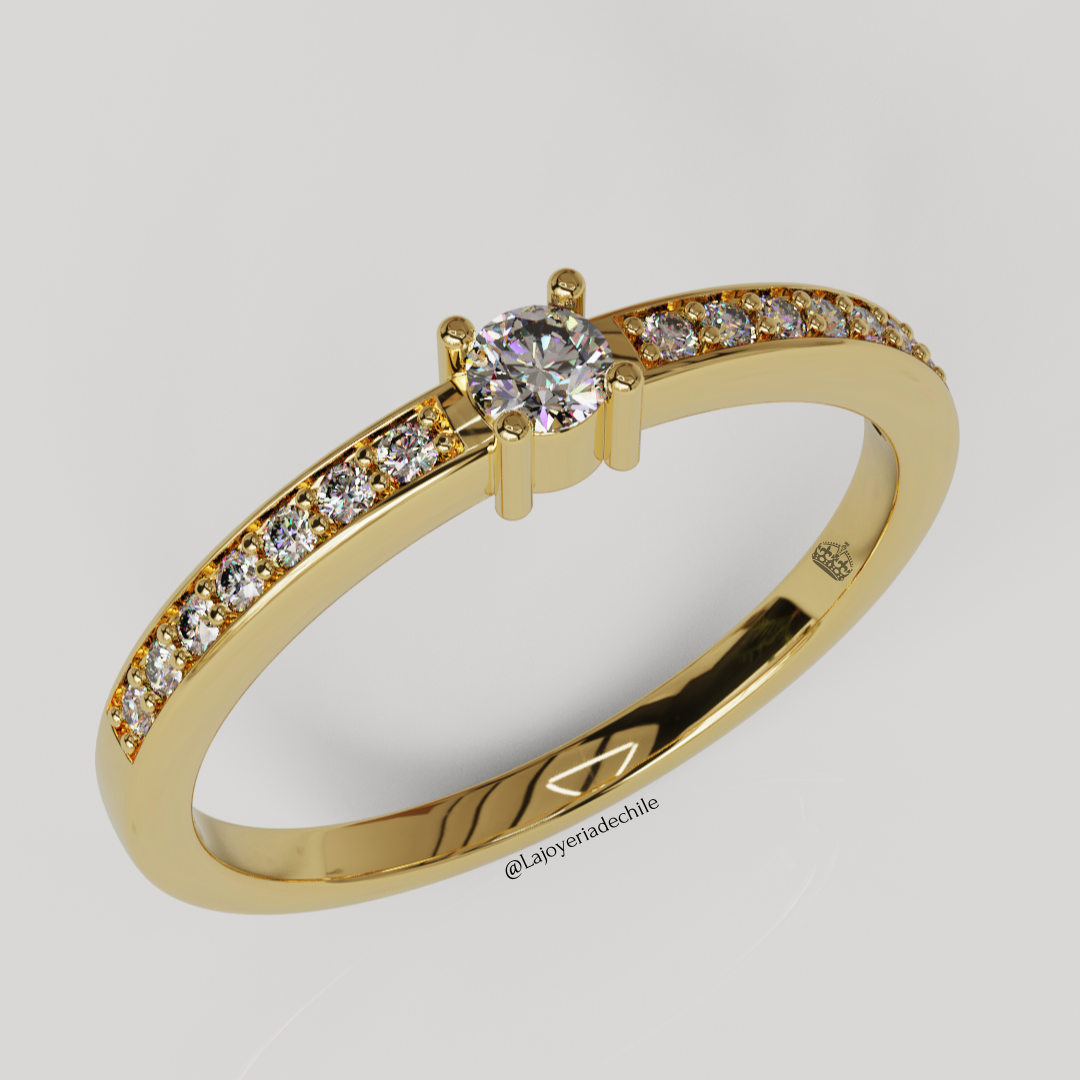 Anillo de compromiso "Pave clásico"