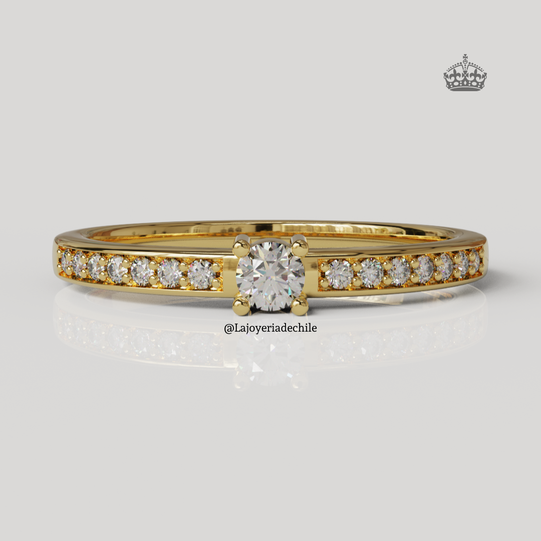 Anillo de compromiso "Pave clásico"