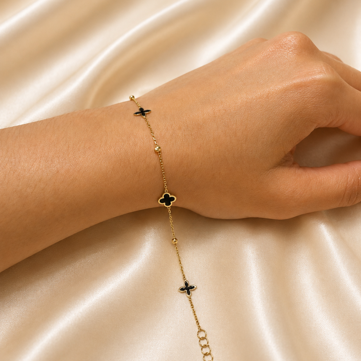 Pulsera Black Flowers