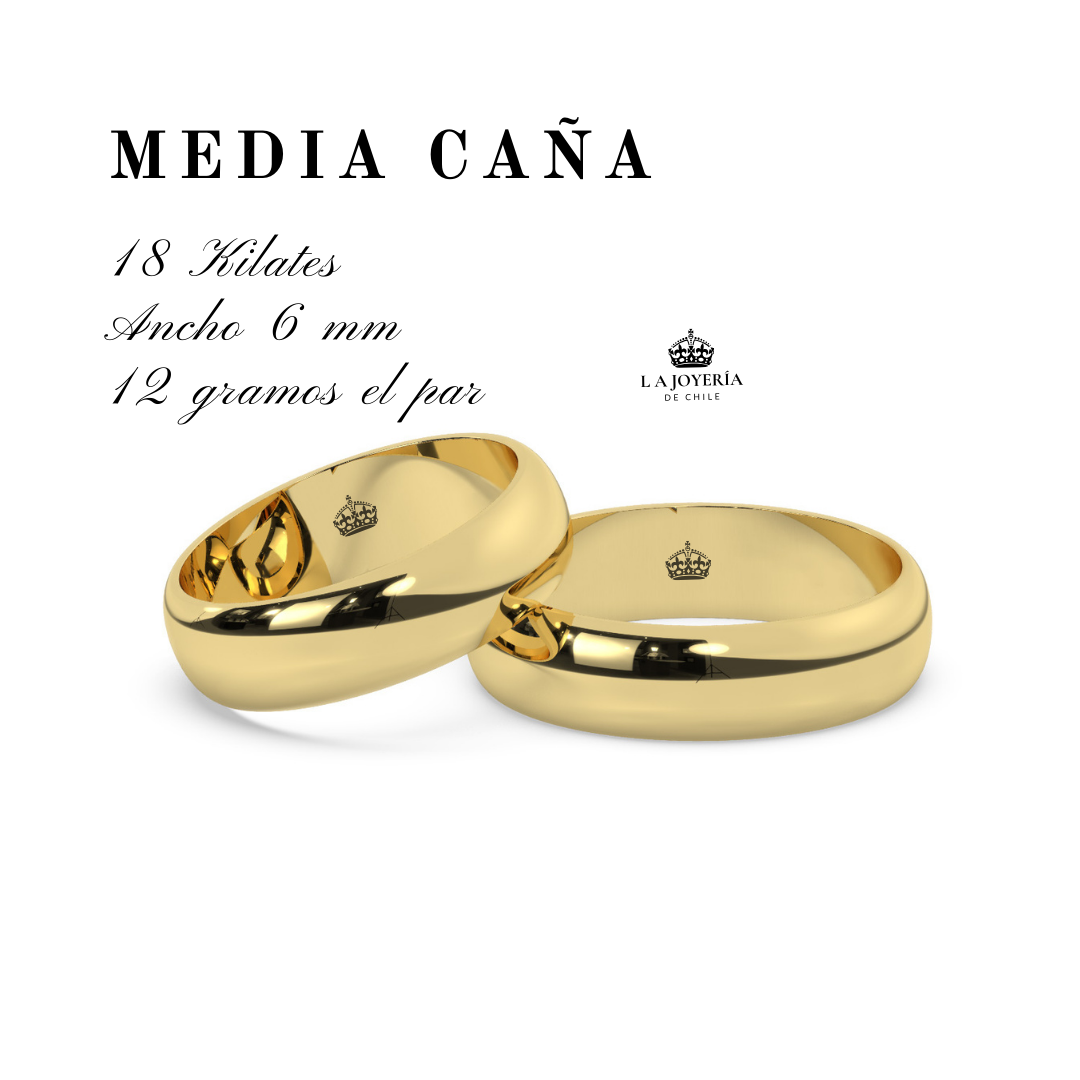 Anillo de matrimonio "Media Caña  10 - 12 Gramos"