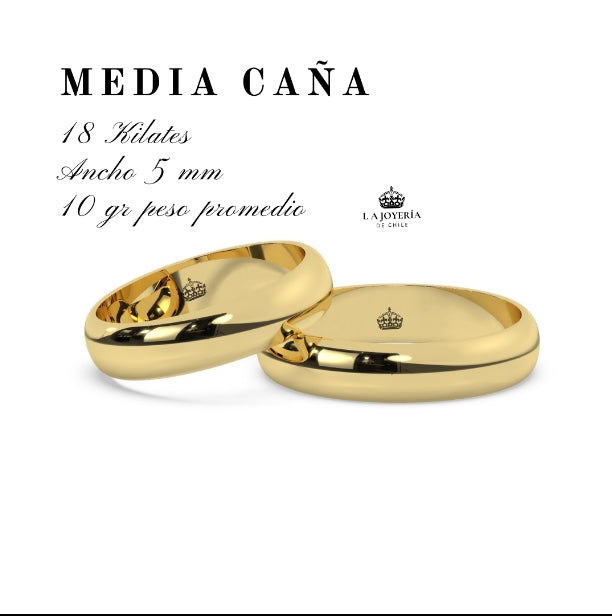 Anillo de matrimonio "Media Caña  10 - 12 Gramos"