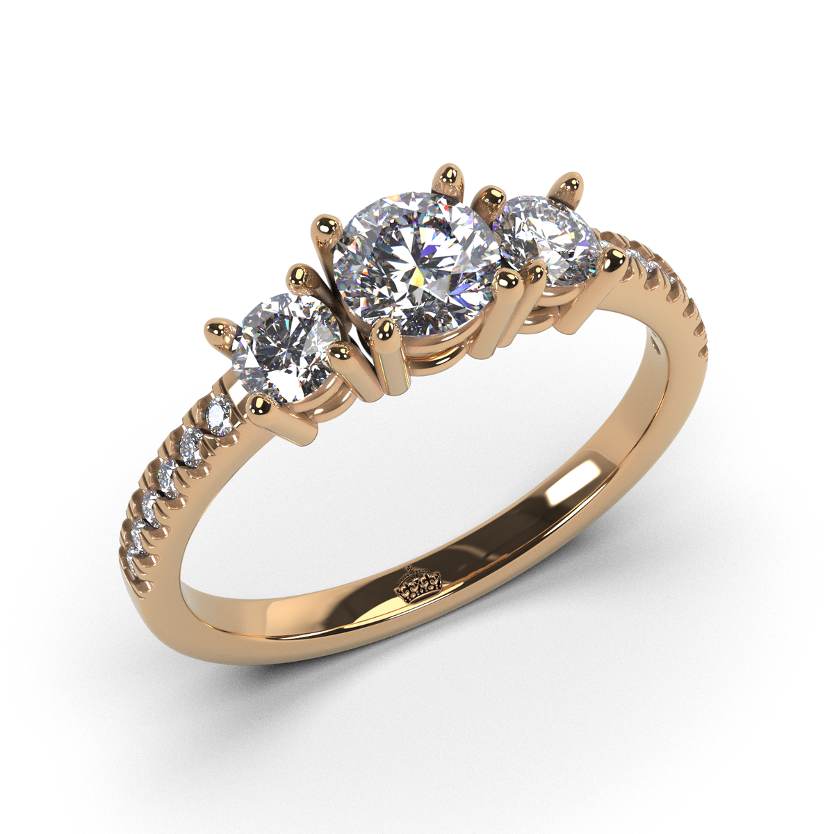 Anillo de compromiso "Tricillo pavé"