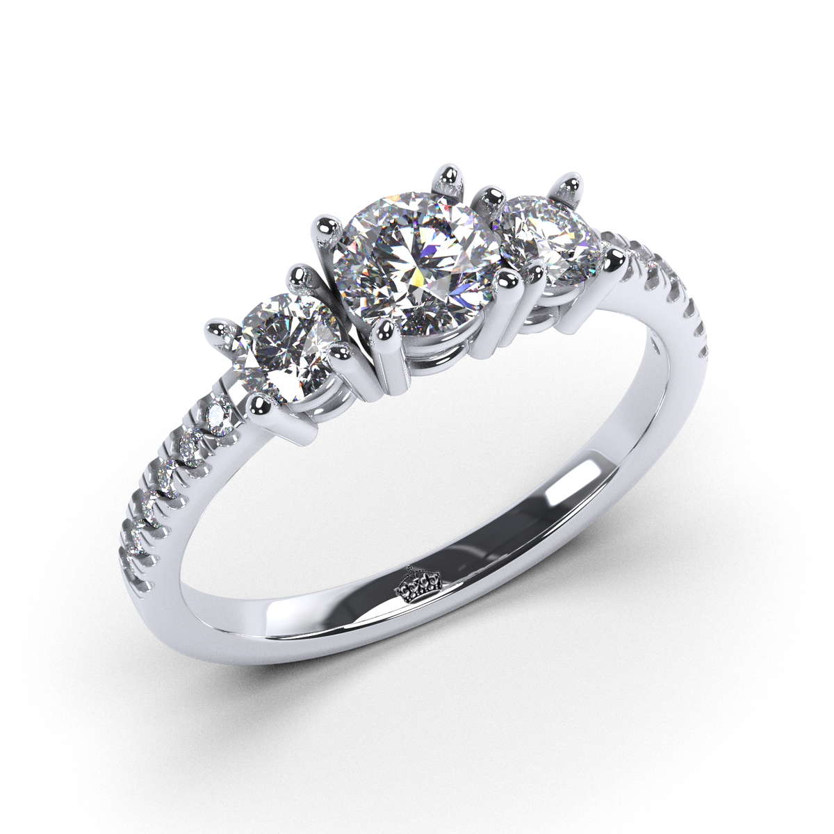 Anillo de compromiso "Tricillo pavé"