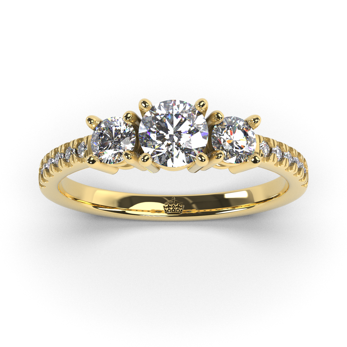 Anillo de compromiso "Tricillo pavé"