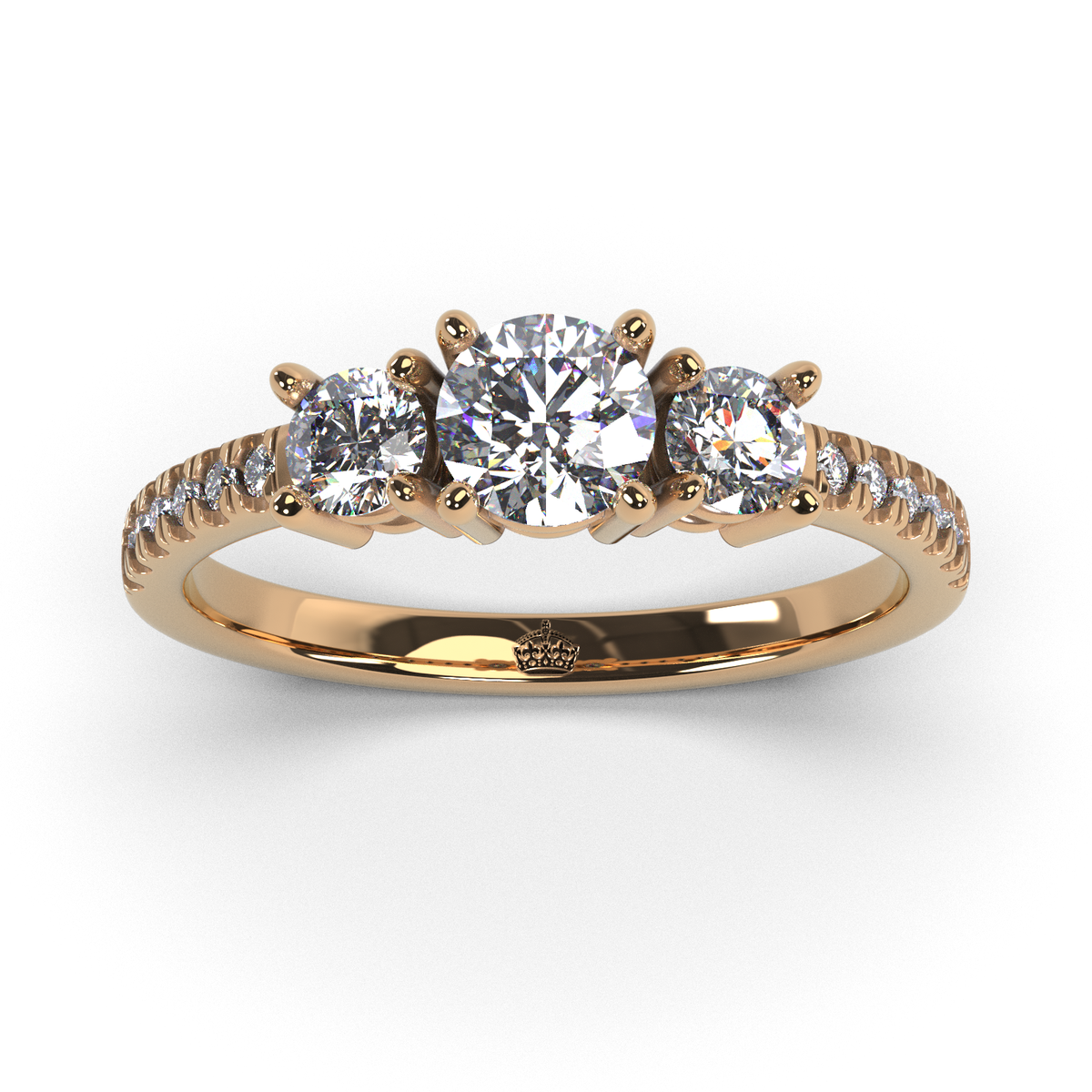 Anillo de compromiso "Tricillo pavé"