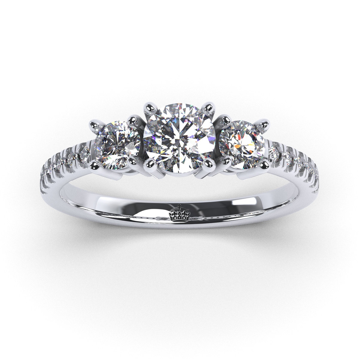 Anillo de compromiso "Tricillo pavé"