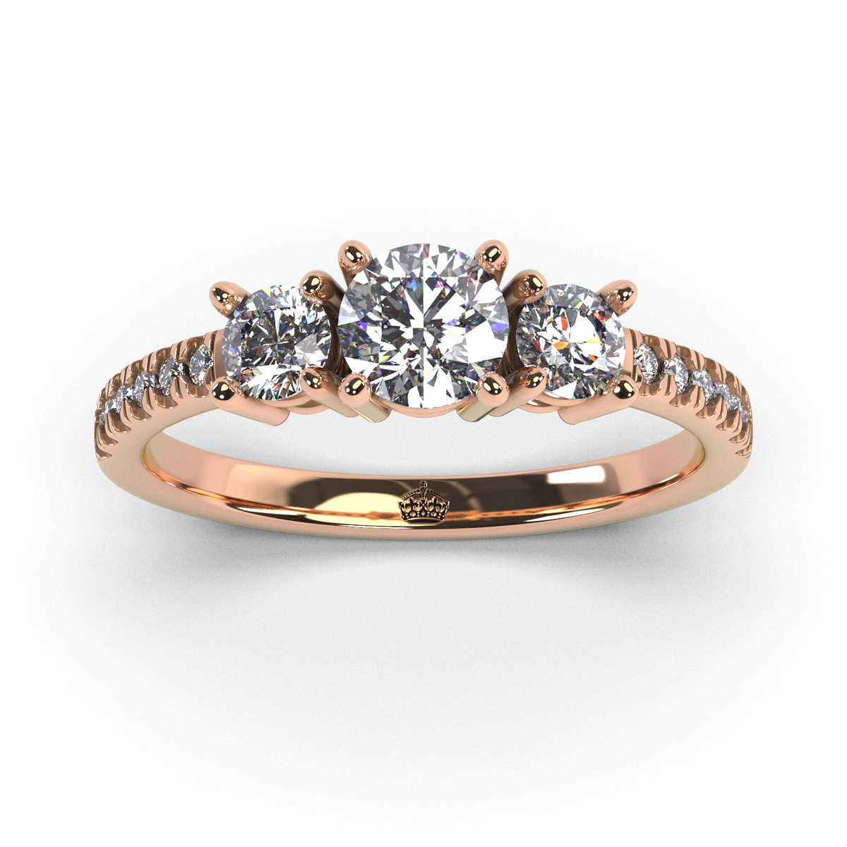 Anillo de compromiso "Tricillo pavé"