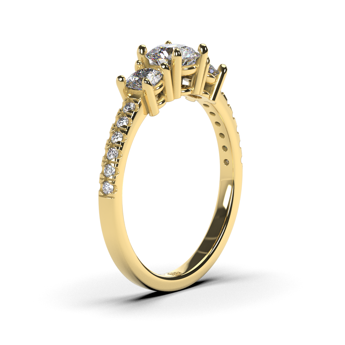 Anillo de compromiso "Tricillo pavé"