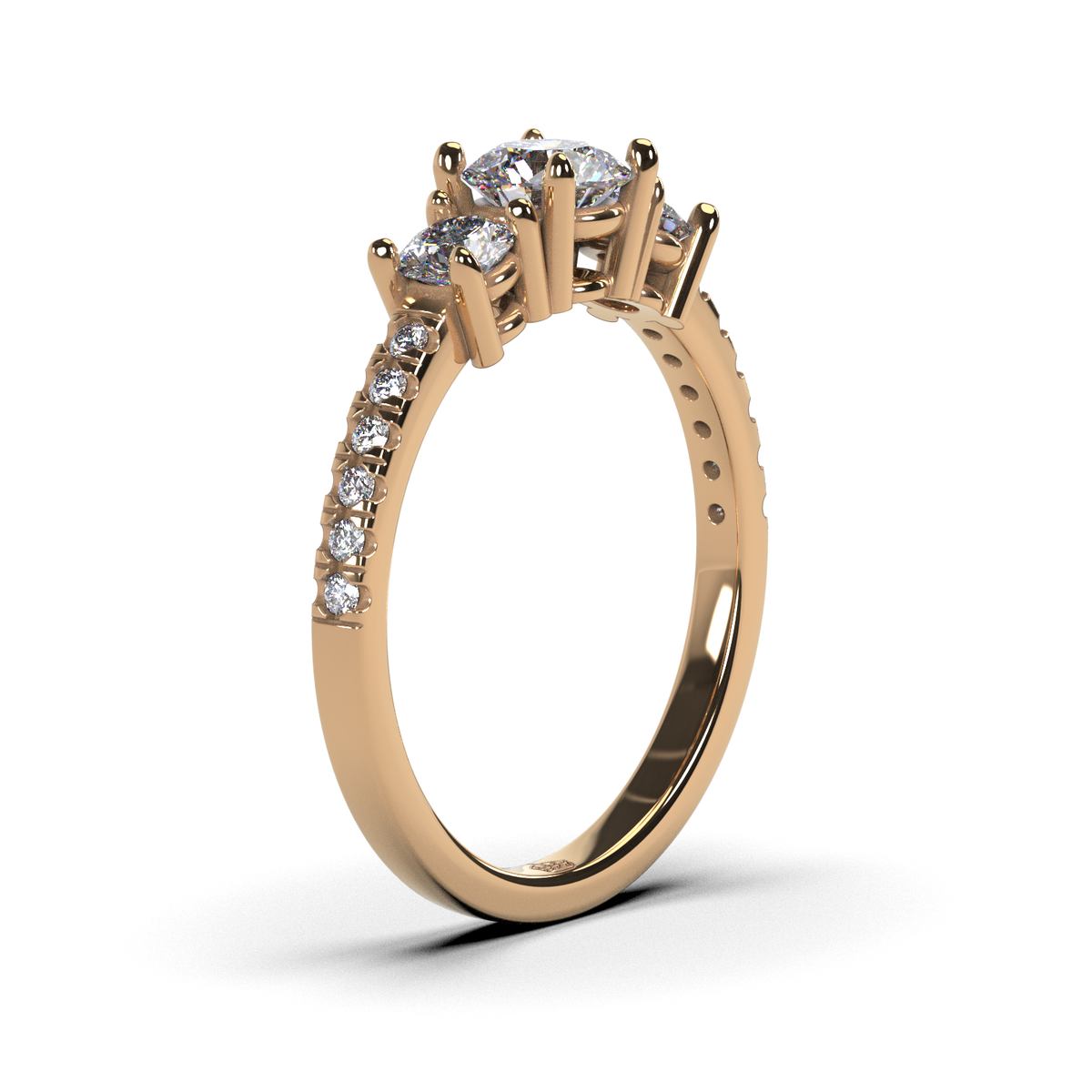 Anillo de compromiso "Tricillo pavé"