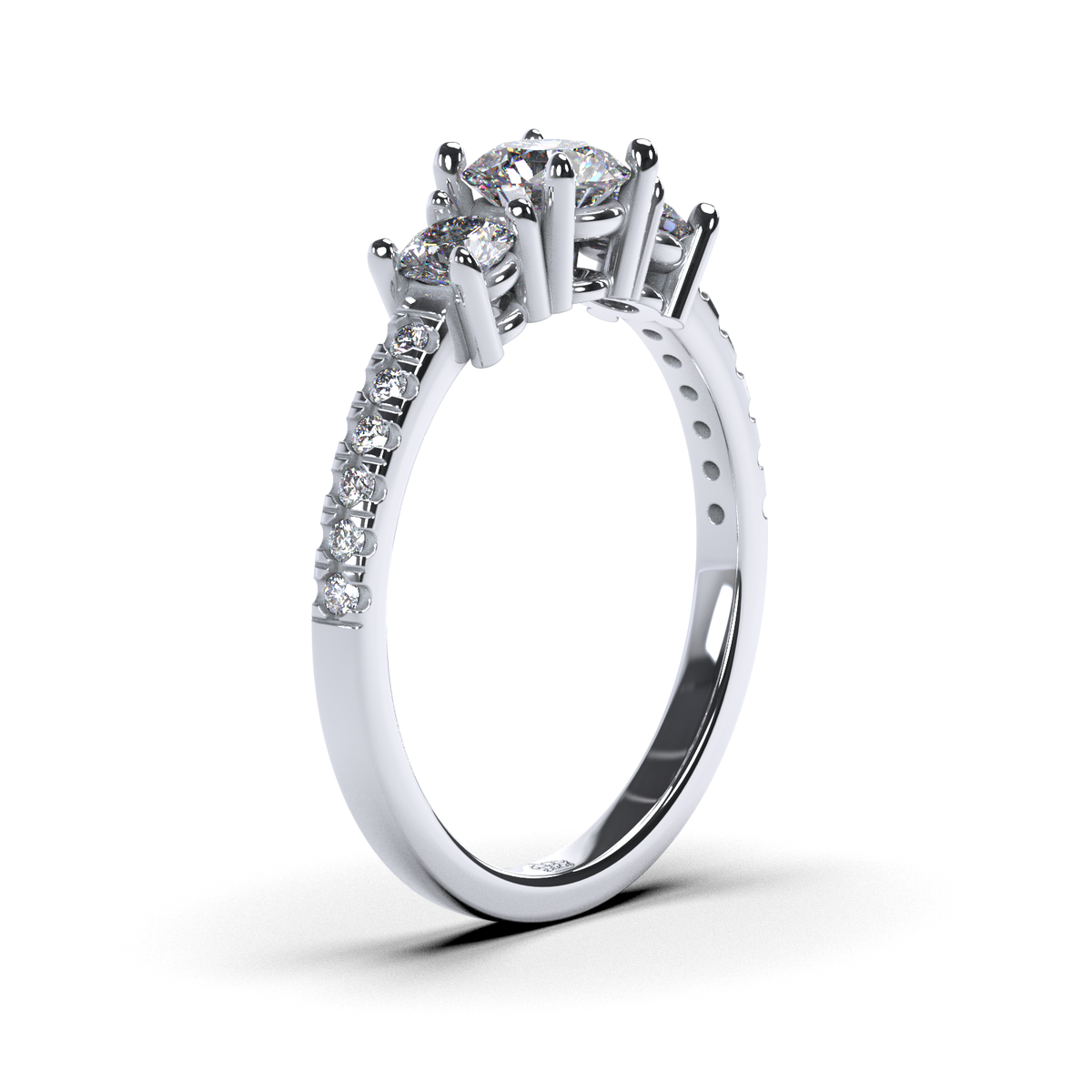 Anillo de compromiso "Tricillo pavé"