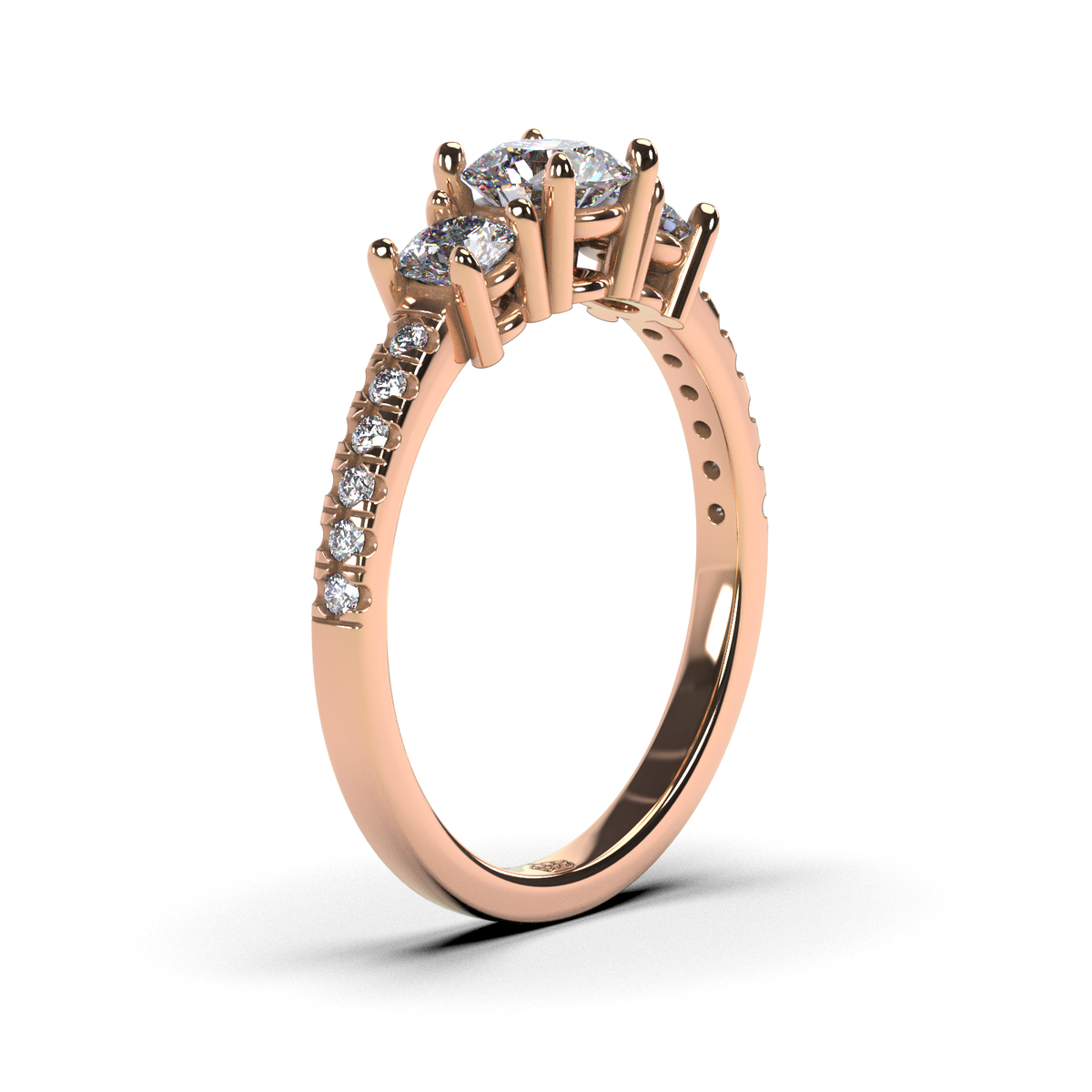 Anillo de compromiso "Tricillo pavé"