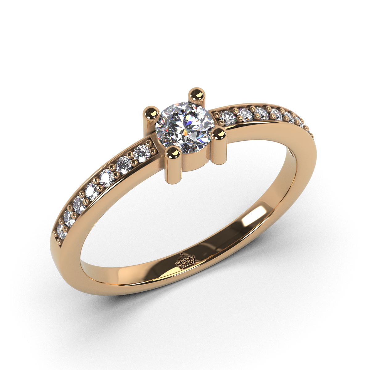 Anillo de compromiso "Pave clásico"