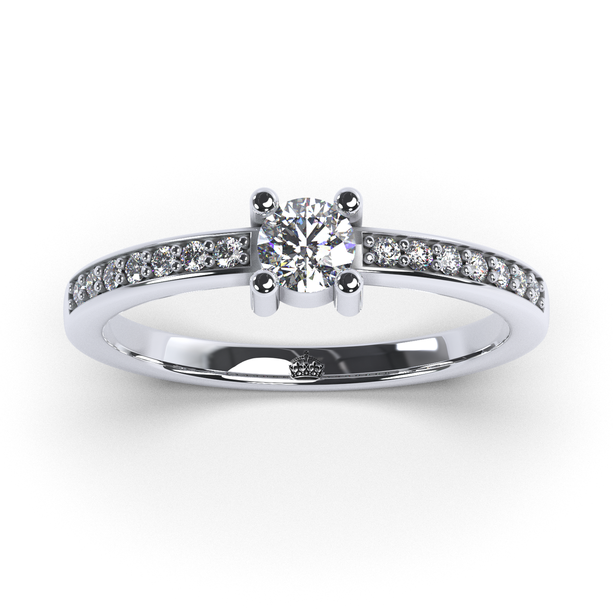 Anillo de compromiso "Pave clásico"