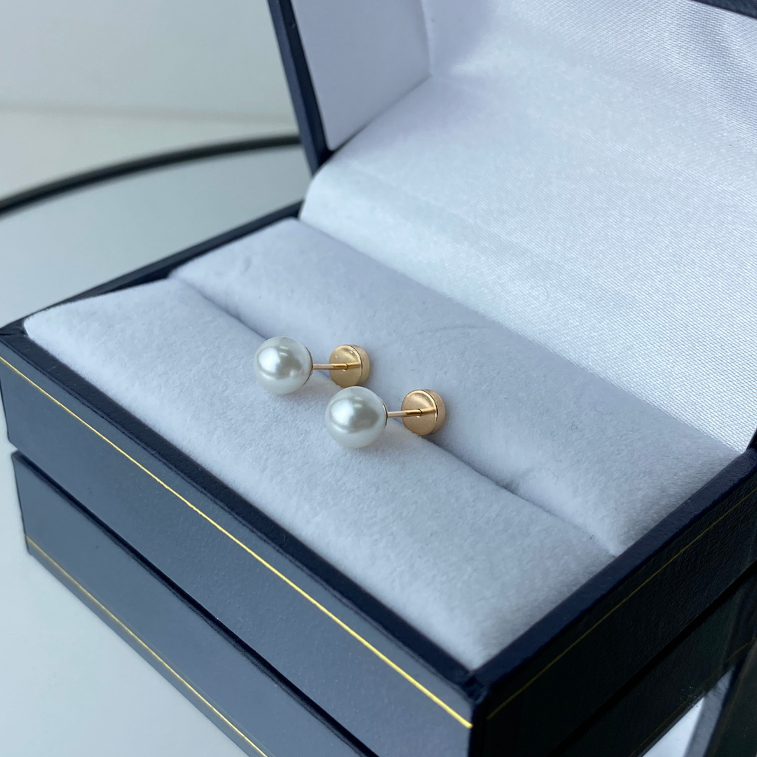 Aros Abridores Perla - Oro 14 Kilates
