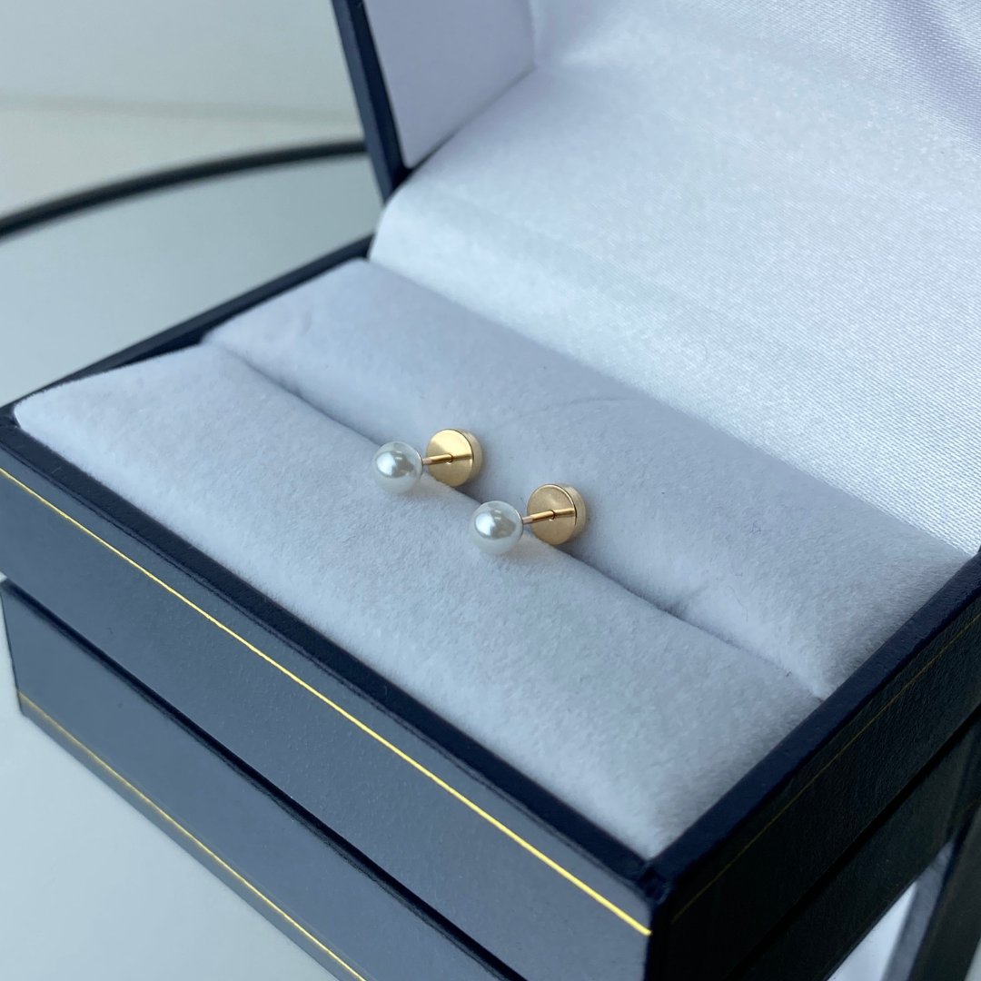 Aros Abridores Perla - Oro 14 Kilates